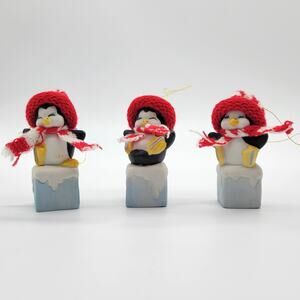 House of Lloyd Chills and Thrills 3 Penguin Ornaments 1989 Holiday Christmas